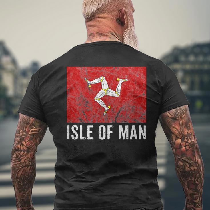 マン島旗 マンクス トラディショナル 3脚 メンズTシャツ バックプリント 高齢者への贈り物