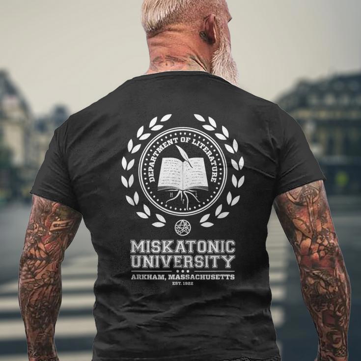 ミスカトニック大学クトゥルフ神話ネクロノミコン Call Of Cthulhu Miskatonic 大学 メンズTシャツ バックプリント 高齢者への贈り物