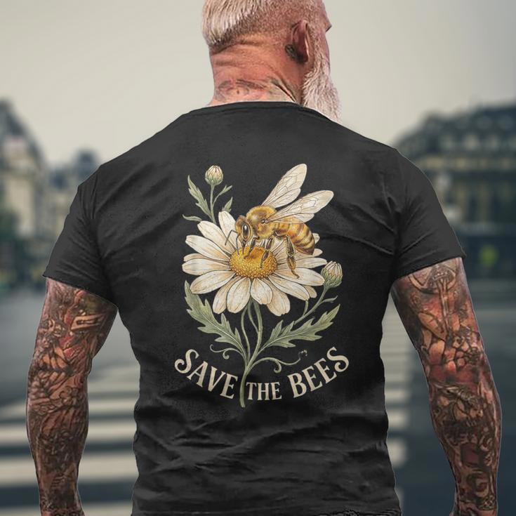 ミツバチを解放 メンズTシャツ バックプリント 高齢者への贈り物