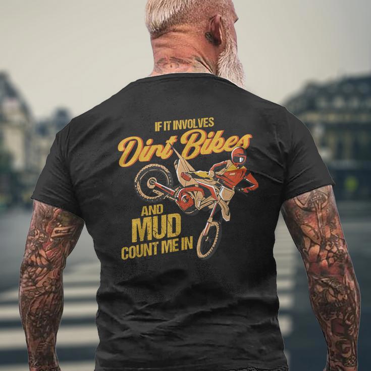モトクロスバイカー、オートバイ、ダートバイク、スーパーモト。 メンズTシャツ バックプリント 高齢者への贈り物