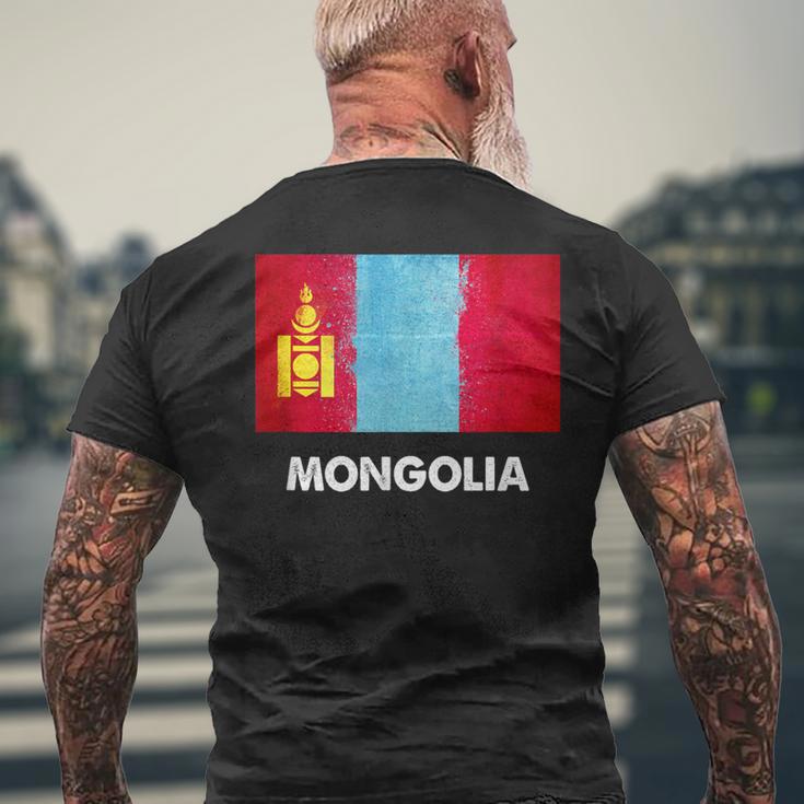 モンゴル国旗tシャツ メンズTシャツ バックプリント 高齢者への贈り物