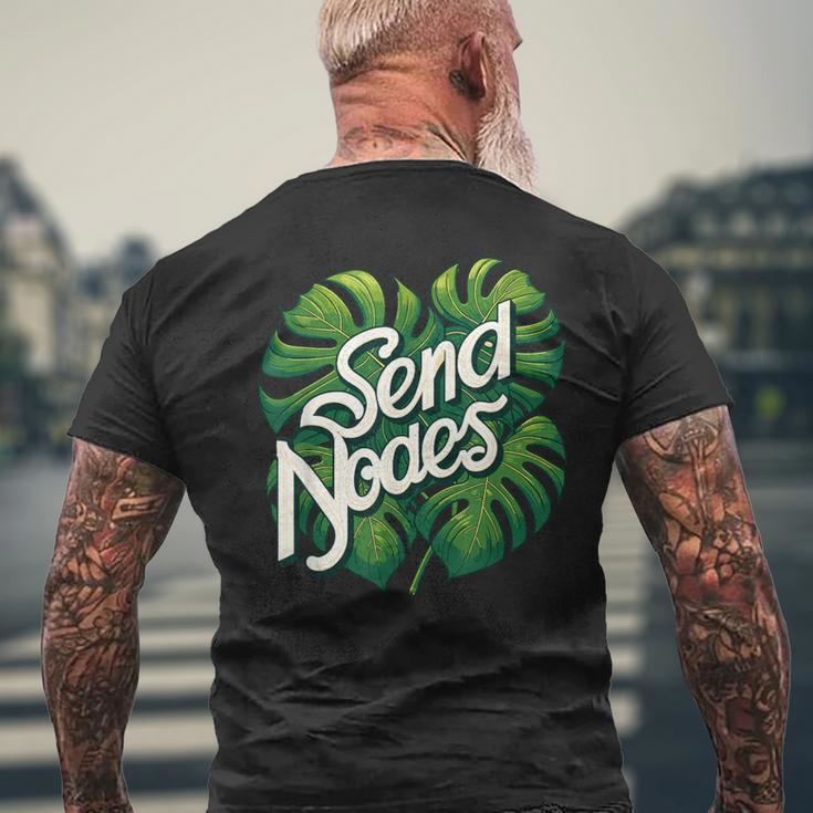 モンステラノード植物愛好家アルボ植物感謝の日を送る メンズTシャツ バックプリント 高齢者への贈り物