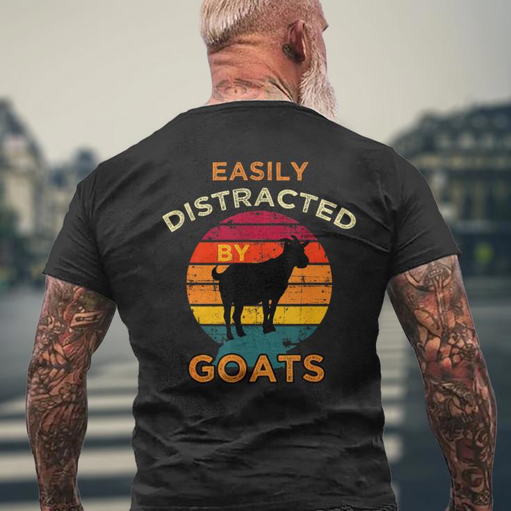 ヤギに簡単に気を取られるヤギ農場 メンズTシャツ バックプリント 高齢者への贈り物