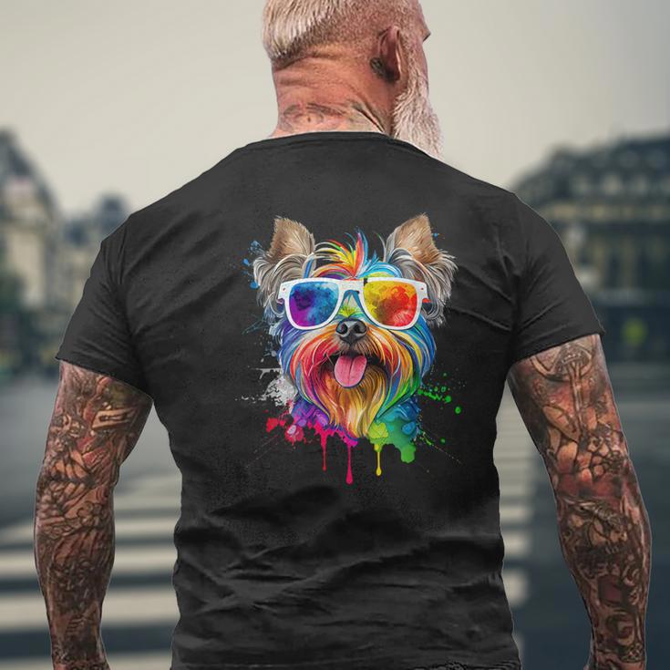 ヨークシャーテリア 犬好き ヨーキーマム メンズTシャツ バックプリント 高齢者への贈り物