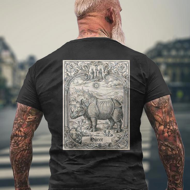 ライノセラス・アルブレヒト・デューラー・アルブレヒト・デューラー メンズTシャツ バックプリント 高齢者への贈り物
