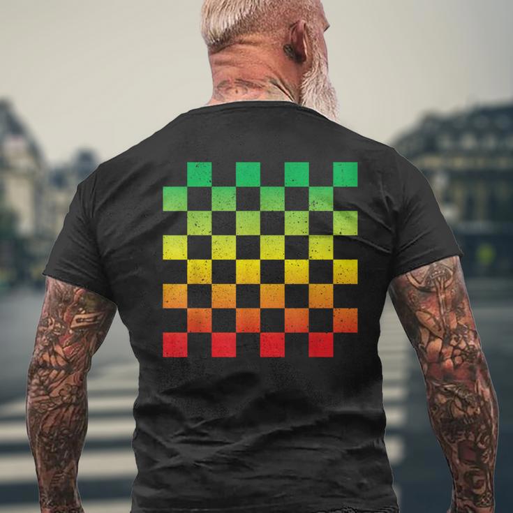 ラスタファリtシャツ ヴィンテージ ラスタレゲエ ジャマイカ 市松模様 メンズTシャツ バックプリント 高齢者への贈り物