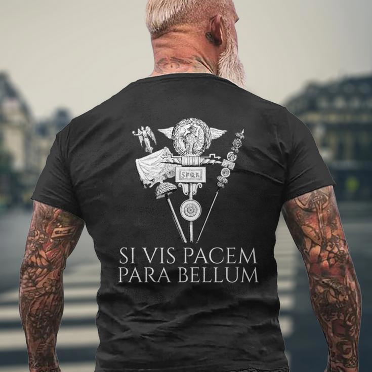 ラテン語の引用句 -Iis Pacem Para Bellum 古代ローマpqr 長袖tシャツ メンズTシャツ バックプリント 高齢者への贈り物