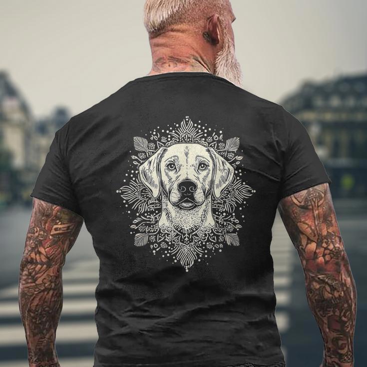 ラブラドールレトリバー 犬 モチーフ ペット 曼荼羅 ラブラドールレトリバー メンズTシャツ バックプリント 高齢者への贈り物