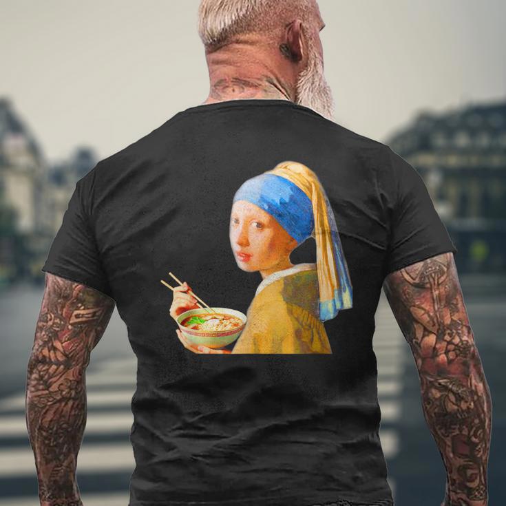 ラーメン 面白いtシャツ おもしろ ネタ フェルメール メンズ 面白い 服 おもしろグッズ グルメ 食べ物 メンズTシャツ バックプリント 高齢者への贈り物
