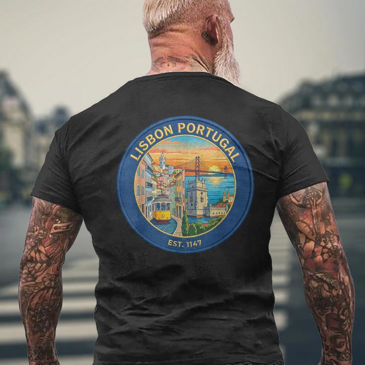 リスボン ポルトガル 旅行 お土産 都市 ランドマーク 観光ギフト メンズTシャツ バックプリント 高齢者への贈り物