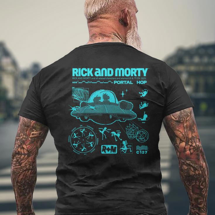 リック・アンド・モーティ・ポータル・ホップリック・アンド・モーティ・マーチ メンズTシャツ バックプリント 高齢者への贈り物