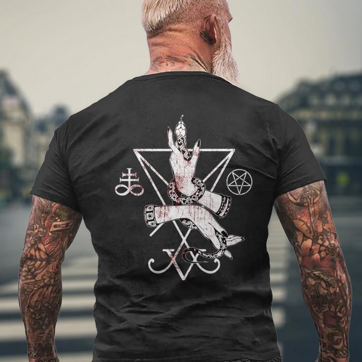 ルシファーの悪魔の紋章 五芒星とリヴァアタン十字架 長袖tシャツ メンズTシャツ バックプリント 高齢者への贈り物