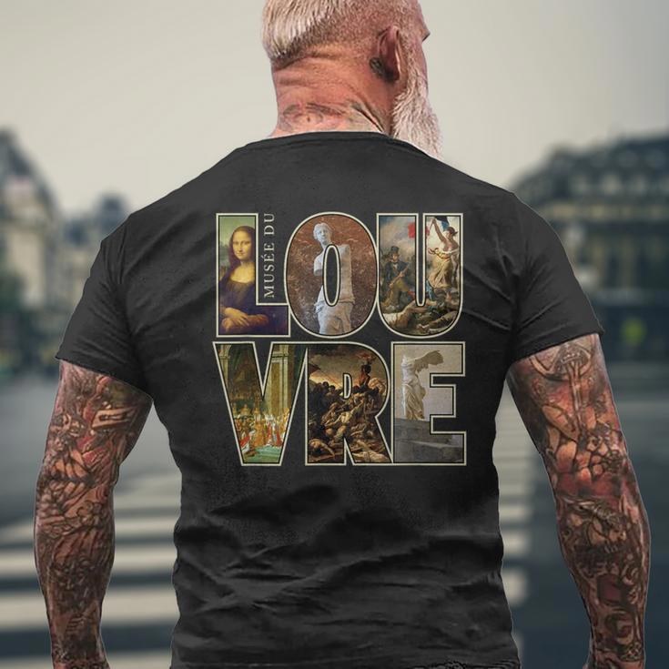 ルーヴル美術館 パリ フランス 芸術作品 メンズTシャツ バックプリント 高齢者への贈り物