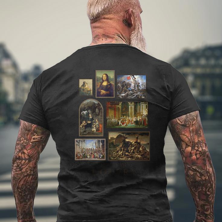 ルーヴル美術館の有名な絵画 パリ フランス メンズTシャツ バックプリント 高齢者への贈り物