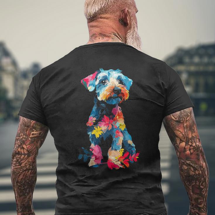 レイクランドテリア 犬 グラフィック ペットアート レイクランドテリア メンズTシャツ バックプリント 高齢者への贈り物