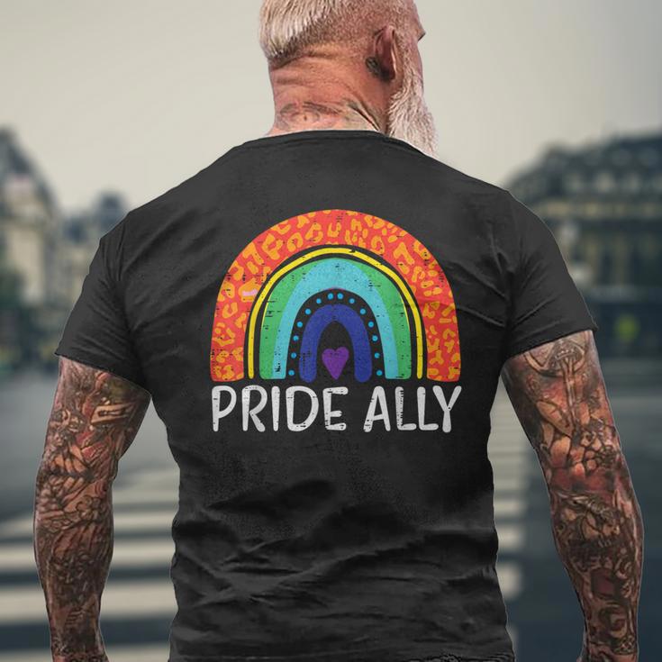レインボーフラッグ プライド アリー ゲイプライド 月 Lgbtq Ally Lgbt メンズTシャツ バックプリント 高齢者への贈り物
