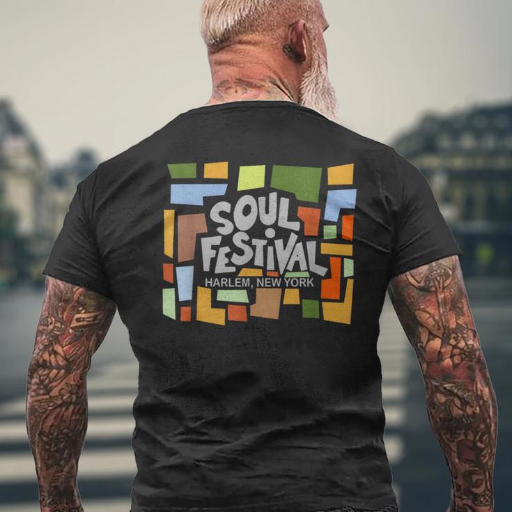レトロ'70年代ソウルフェスティバルハーレムニューヨーク メンズTシャツ バックプリント 高齢者への贈り物