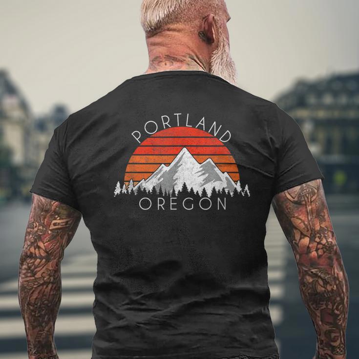 レトロ ヴィンテージ ポートランド オレゴン アンティーク調 メンズTシャツ バックプリント 高齢者への贈り物