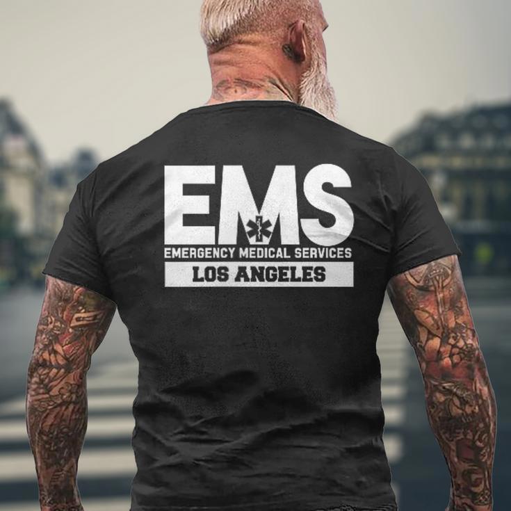 ロサンゼルス カリフォルニア Ems 救急救命士 Emt ユニフォーム メンズTシャツ バックプリント 高齢者への贈り物