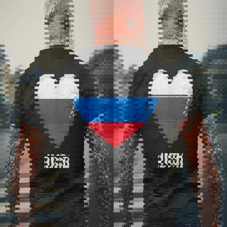 ロシア国旗シャツ メンズTシャツ バックプリント 高齢者への贈り物