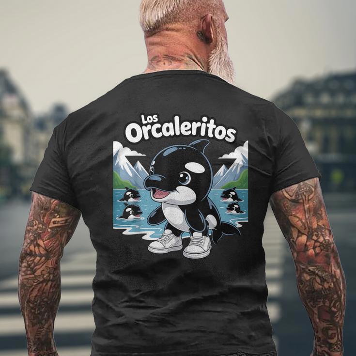 ロス・オルカレリトスバイラル・イタリアン・ブレインロット・ミーム メンズTシャツ バックプリント 高齢者への贈り物
