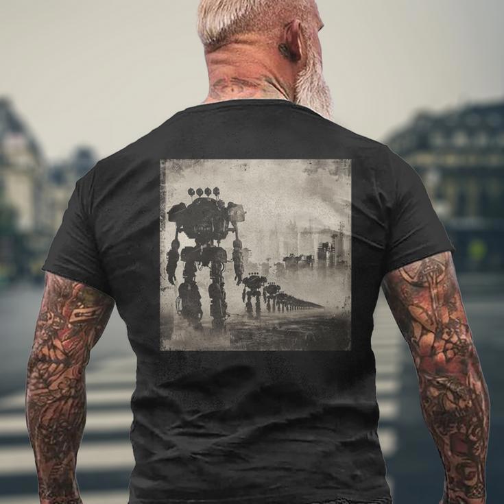 ロボットの行進、Sf、ロボット 長袖tシャツ メンズTシャツ バックプリント 高齢者への贈り物