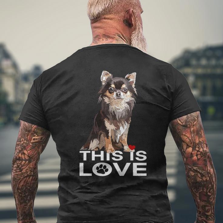 ロングヘア チワワ犬 This Is Love Brown チワワ 恋人 長袖tシャツ メンズTシャツ バックプリント 高齢者への贈り物