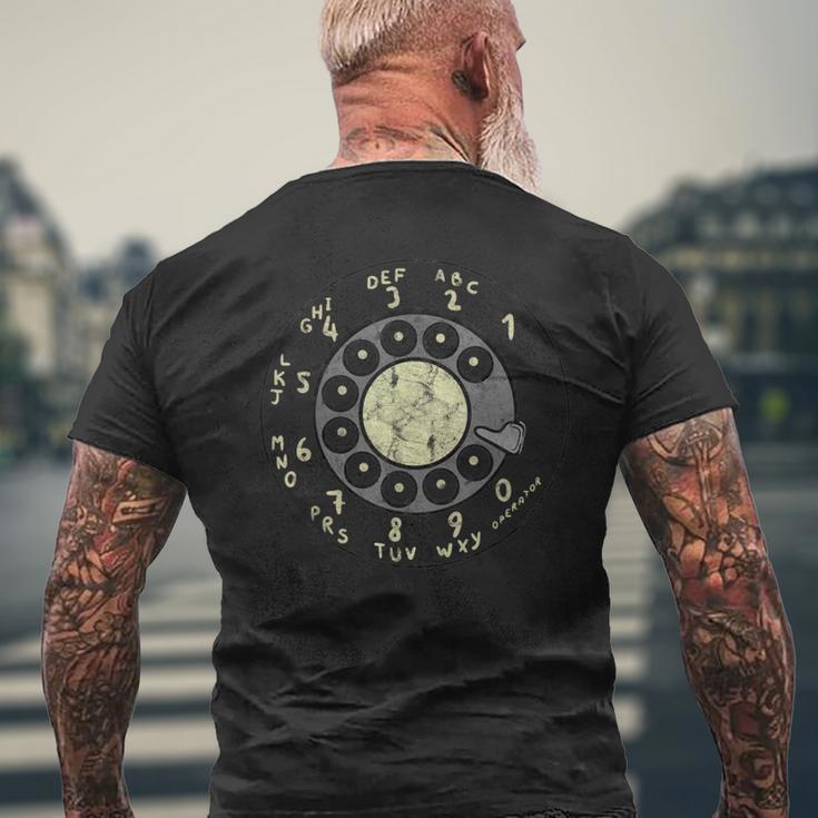 ロータリーダイヤルヴィンテージ古い電話番号 メンズTシャツ バックプリント 高齢者への贈り物
