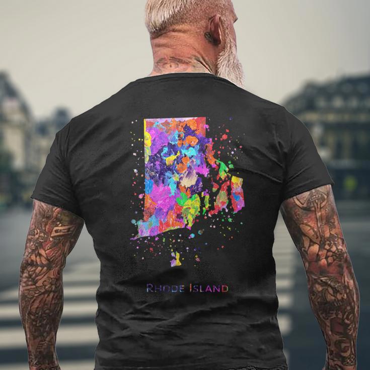 ロードアイランド州の地図 長袖tシャツ メンズTシャツ バックプリント 高齢者への贈り物