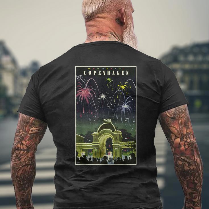 ワンダフル コペンハーゲン チボリ ポスター プリント メンズTシャツ バックプリント 高齢者への贈り物