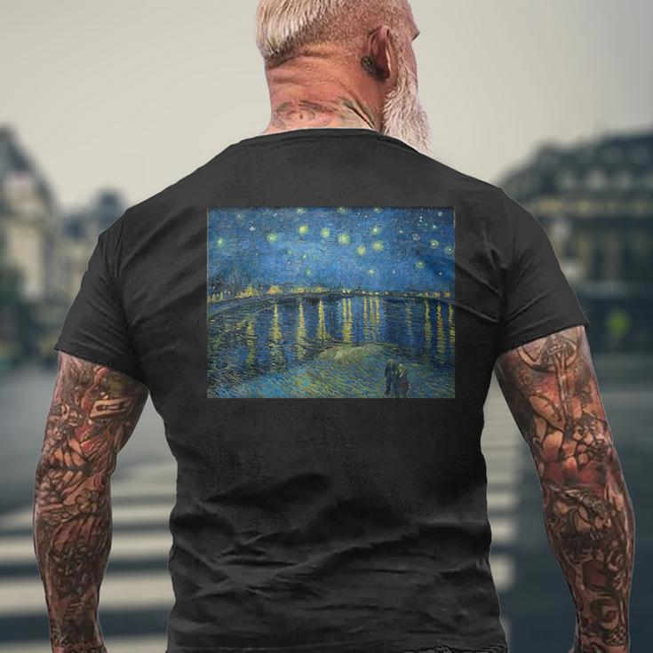 ヴィンセントファンゴッホローヌの星空 メンズTシャツ バックプリント 高齢者への贈り物