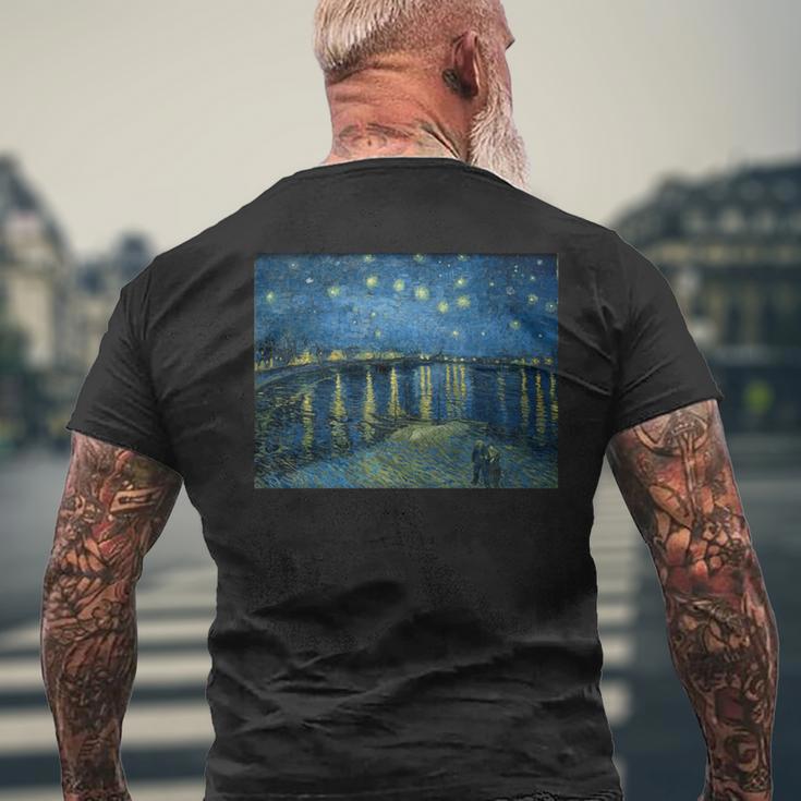 ヴィンセント・ファン・ゴッホによるローヌの星月夜 長袖tシャツ メンズTシャツ バックプリント 高齢者への贈り物