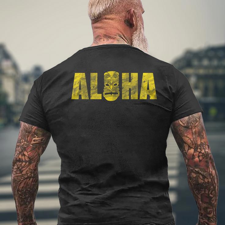 ヴィンテージ アロハ ティキ ファニー ハワイアン ルアウ バケーション ユーモアギフト メンズTシャツ バックプリント 高齢者への贈り物