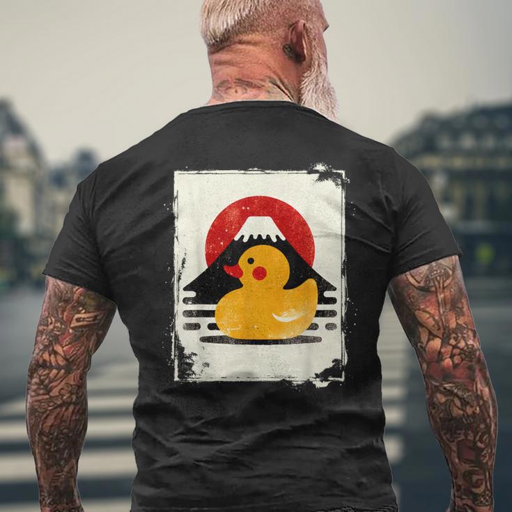 ヴィンテージ ゴム アヒル 富士山 日本のアヒル メンズTシャツ バックプリント 高齢者への贈り物