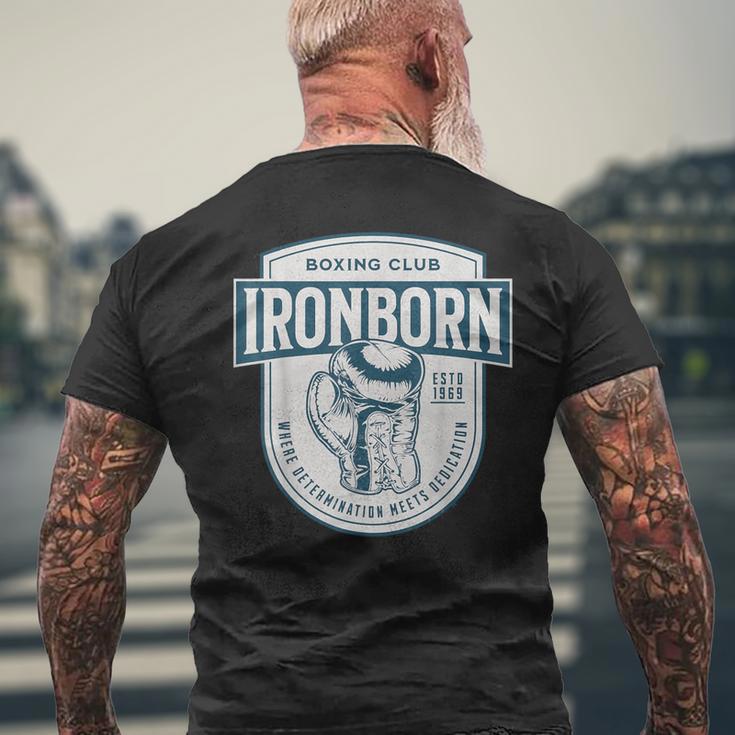 ヴィンテージ ボクシング 好き 鉄製 生まれ クイックハンド レトロ オールドスクール メンズTシャツ バックプリント 高齢者への贈り物
