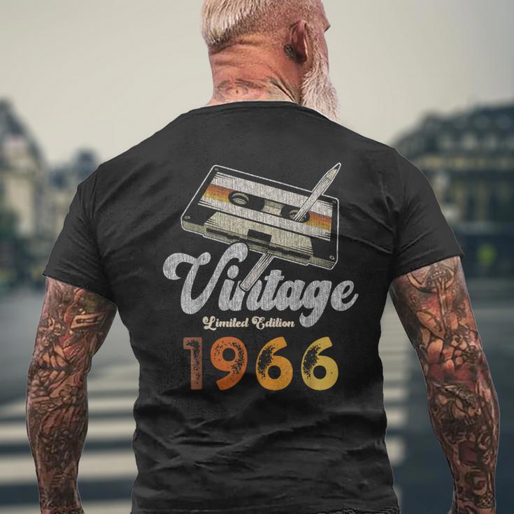 ヴィンテージ1966 カセット・ペンシル 60歳の誕生日 メンズTシャツ バックプリント 高齢者への贈り物