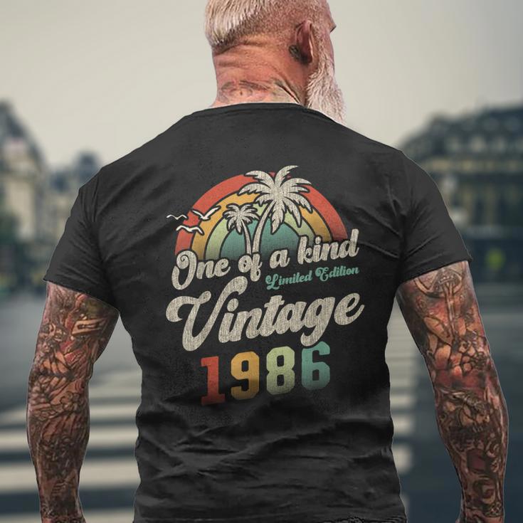 ヴィンテージ1986バースデー40年パームツリー メンズTシャツ バックプリント 高齢者への贈り物