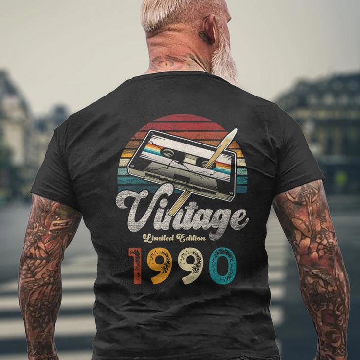 ヴィンテージ1990バースデー36年カセットペンシル メンズTシャツ バックプリント 高齢者への贈り物