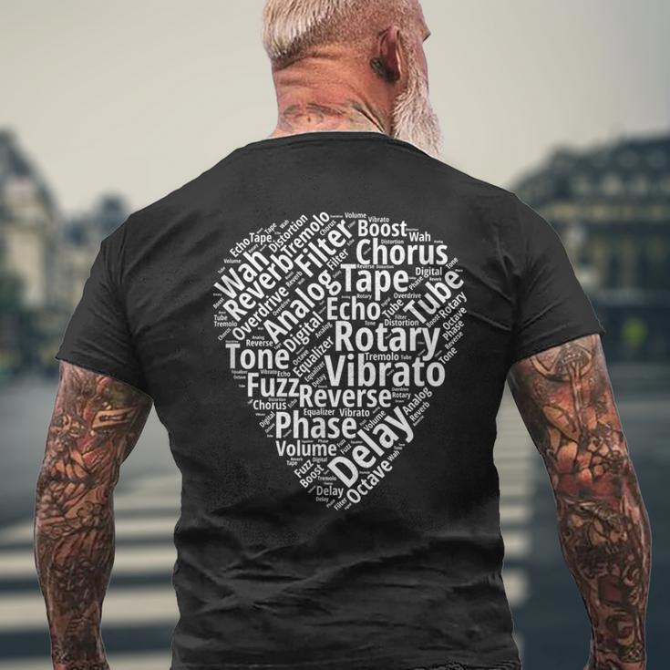 ヴィンテージギターエフェクトペダル Fx アナログ ディレイ オーバードライブ ファズ メンズTシャツ バックプリント 高齢者への贈り物