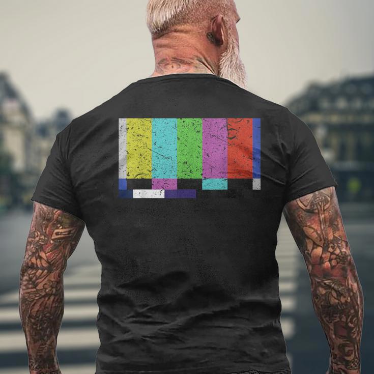 ヴィンテージテレビテストパターンカラーバー グラフィックデザインプレゼント メンズTシャツ バックプリント 高齢者への贈り物