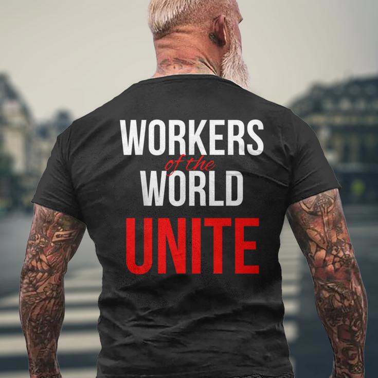 万国の労働者団結せよ メンズTシャツ バックプリント 高齢者への贈り物