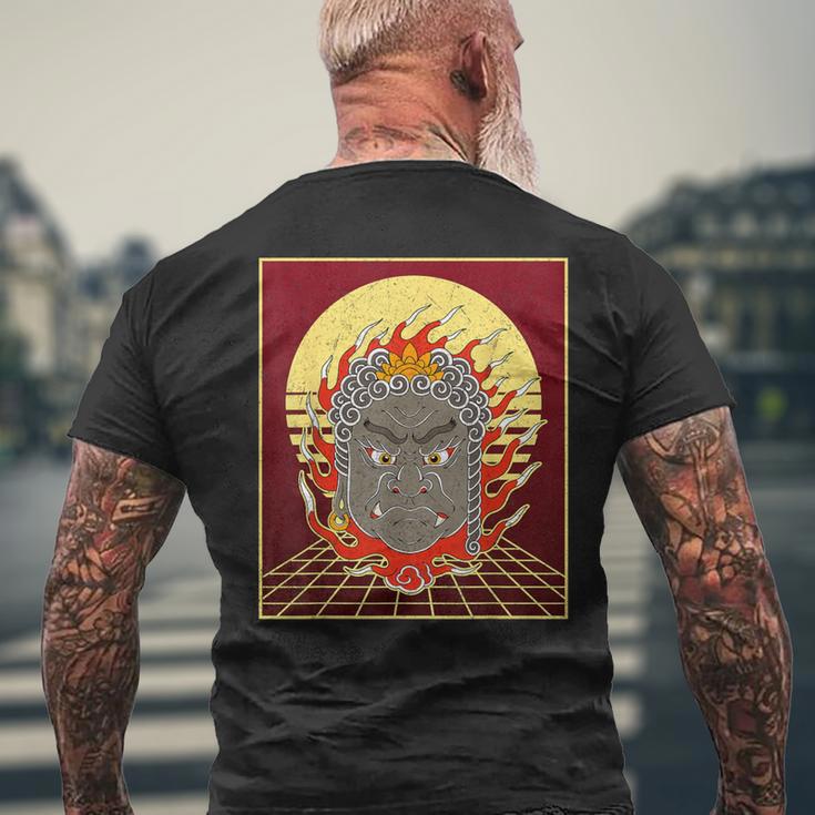 不動明王 金剛乗仏教不動主 日本語 中国語 メンズTシャツ バックプリント 高齢者への贈り物