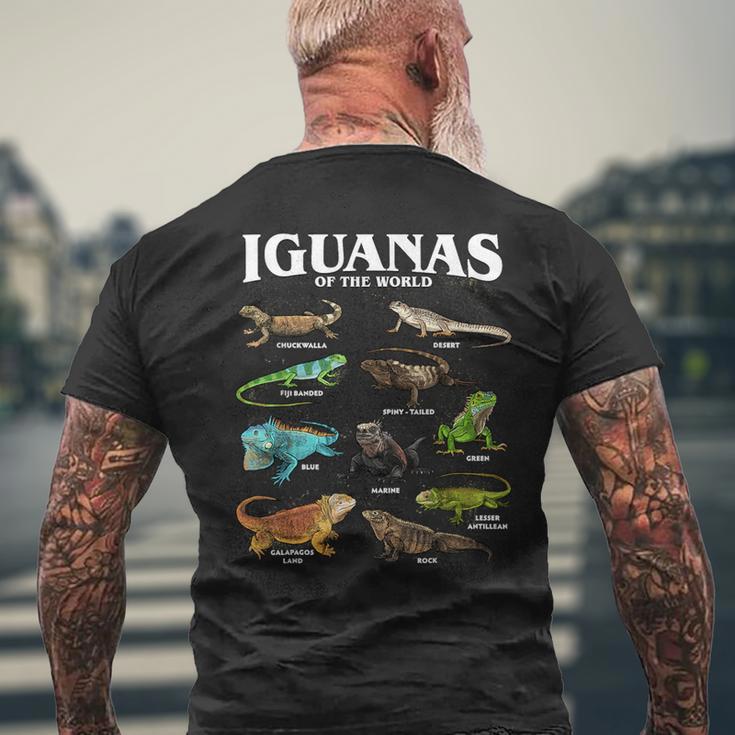 世界のイグアナ教育爬虫類アート メンズTシャツ バックプリント 高齢者への贈り物