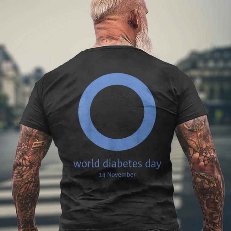 世界糖尿病デー 糖尿病の啓発 メンズTシャツ バックプリント 高齢者への贈り物