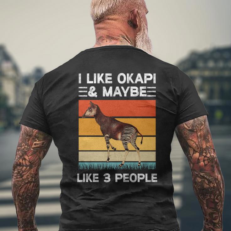 動物園の動物 オカピと3人くらいが好きです。 長袖tシャツ メンズTシャツ バックプリント 高齢者への贈り物