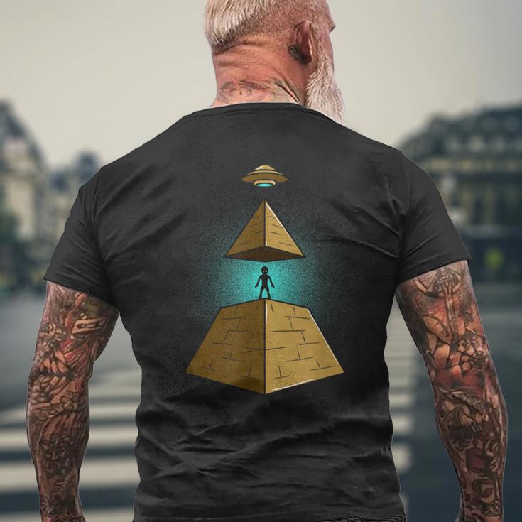 古代宇宙飛行士エジプトピラミッド宇宙人陰謀理論 メンズTシャツ バックプリント 高齢者への贈り物
