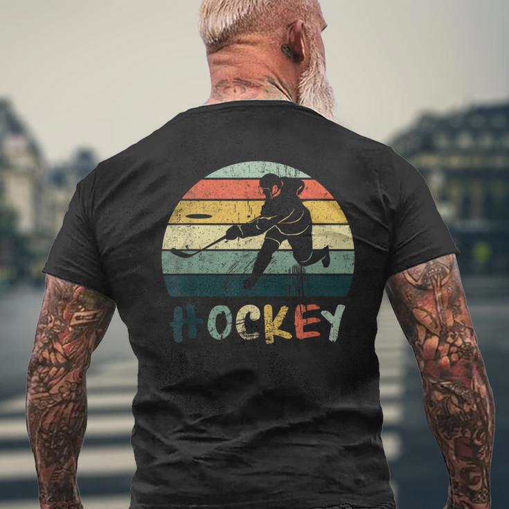 古典的なレトロなヴィンテージスタイルのアイスホッケーのtシャツストリートホッケー メンズTシャツ バックプリント 高齢者への贈り物