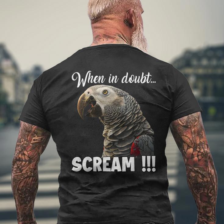 叫ぶアフリカヨウム T、面白いオウム メンズTシャツ バックプリント 高齢者への贈り物