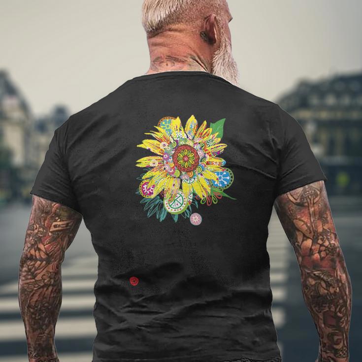 和ポップ ひまわり メンズTシャツ バックプリント 高齢者への贈り物