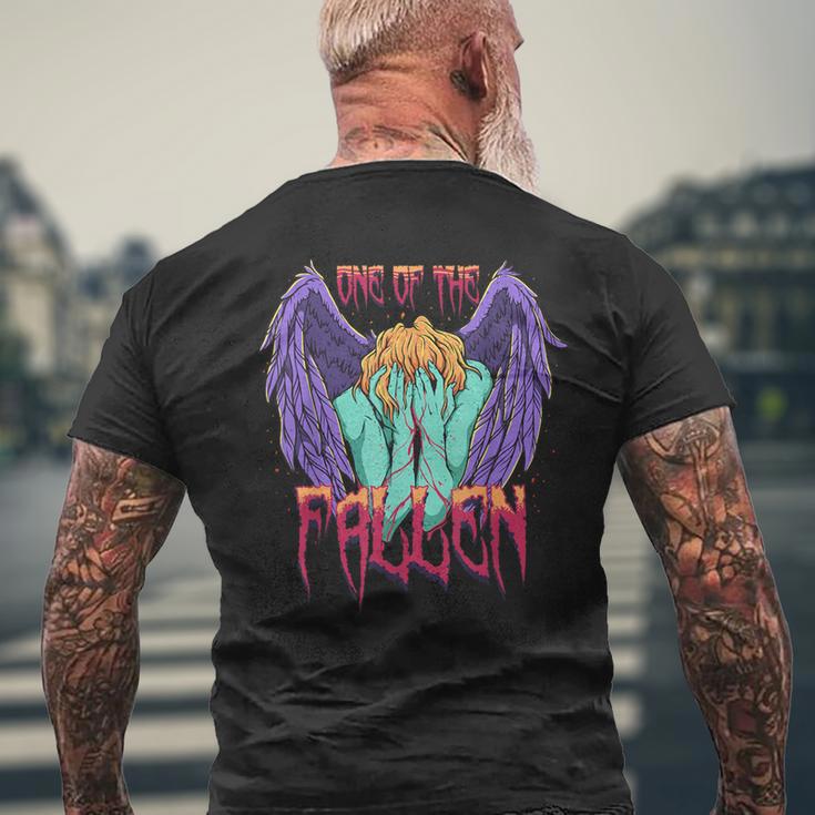 堕ちたパステル ゴス 倒れた天使 ルシファー エンジェリック メンズTシャツ バックプリント 高齢者への贈り物